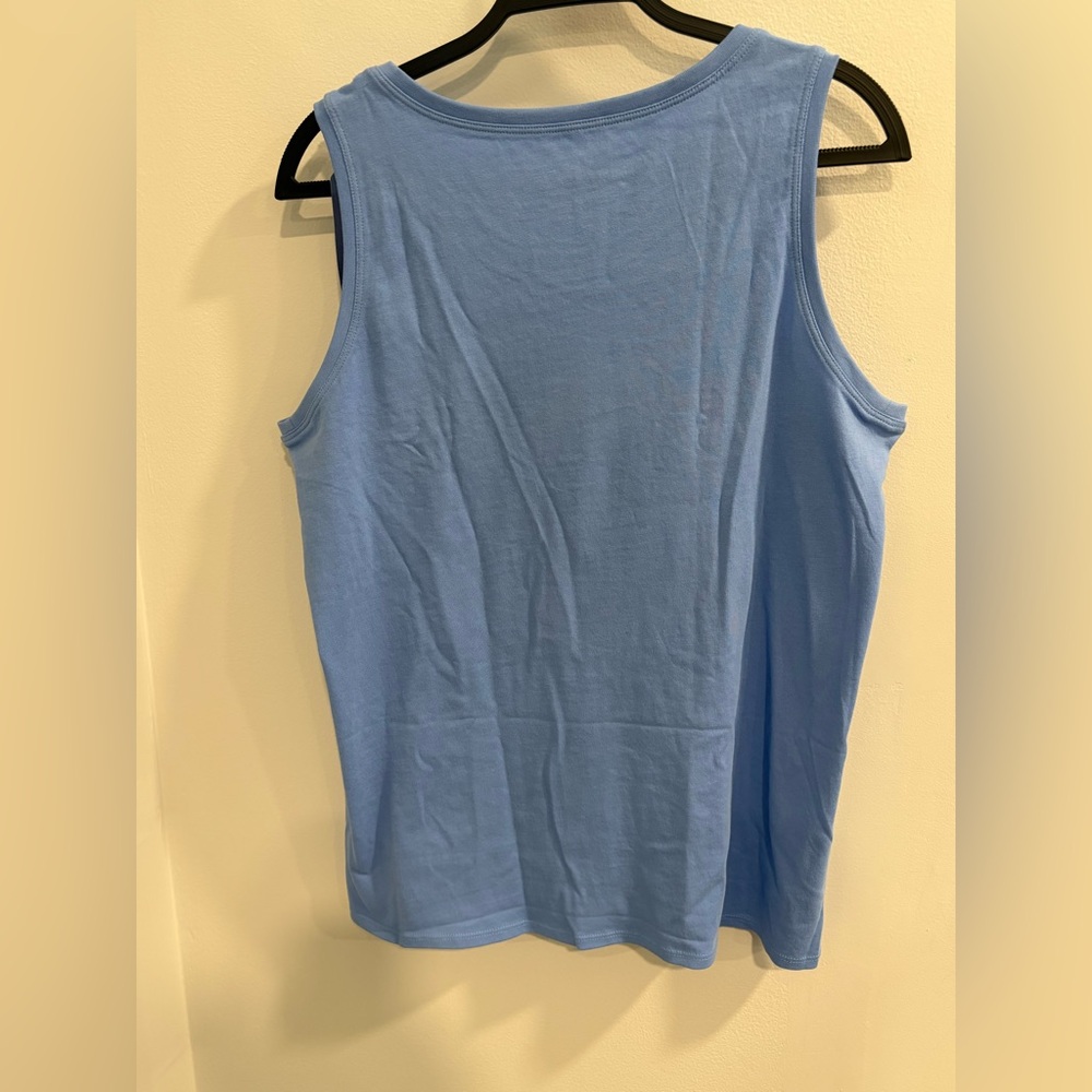 Life Is Good Light Blue Tank Top with Floral Print - Picture 2 of 7